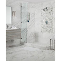 Thumbnail image of bathroom  natural marble walk-in shower