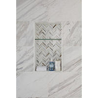 Thumbnail image of recessed  shelf marble and glass tile