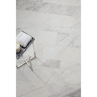 Thumbnail image of Bathroom floor with honed marble tile
