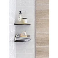 Thumbnail image of Grey and Wood Tiled Shower 