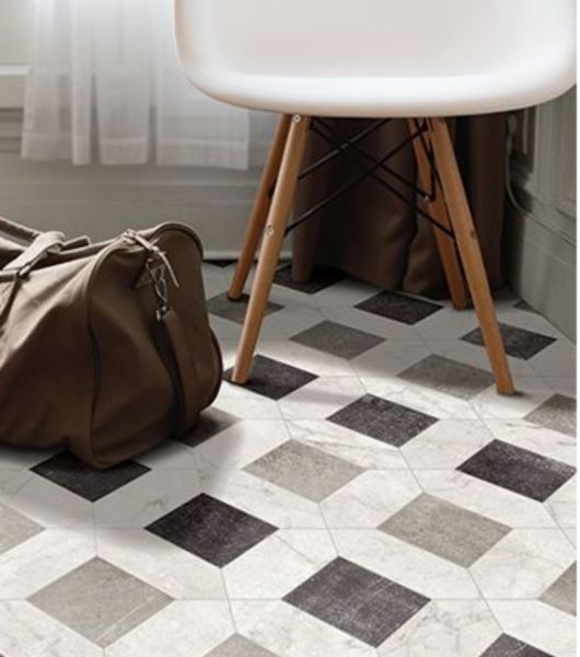Cassettone porcelain mosaic tiles. 