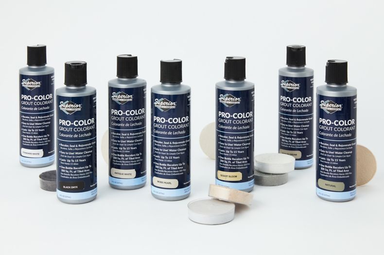 Bottles of Superior grout colorant.