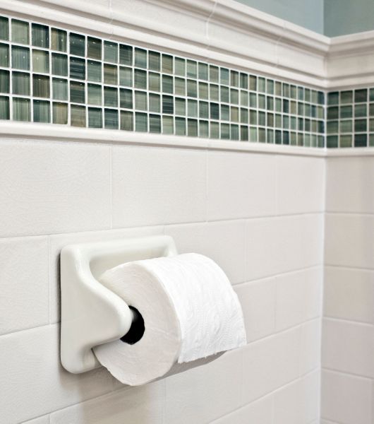 Porcelain Toilet Paper Holder Ceramic Wall Mount White