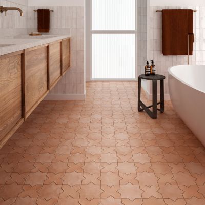 Kasbah Star Terracotta Porcelain Wall and Floor Tile 6.5 x 6.5 in