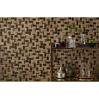 Thumbnail image of Bronze and brown glass mosaic used on a bar accent wall.
