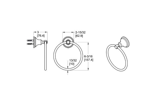 Polished Chrome Tisbury BRB-TB0C Towel Ring | Pfister Faucets