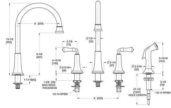 Tuscan Bronze Bellport F-031-4BPY 2-Handle Kitchen Faucet | Pfister Faucets