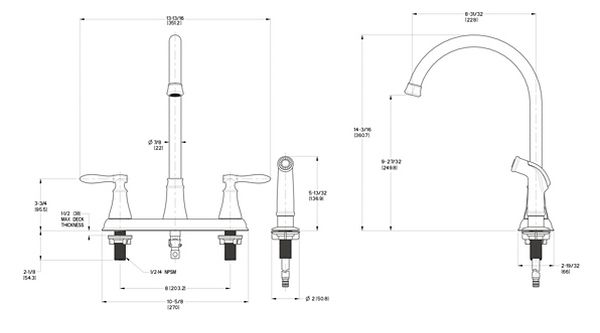 Stainless Steel Glenora F-036-4GNS 2-Handle Kitchen Faucet | Pfister