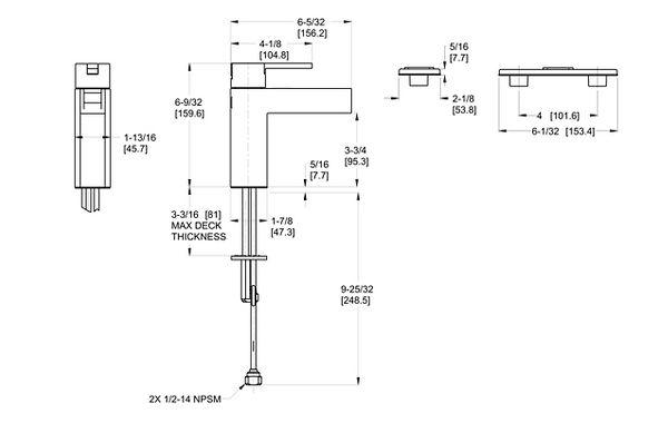 Brushed Nickel Vega LF-042-VGKK Single Control Bathroom Faucet ...