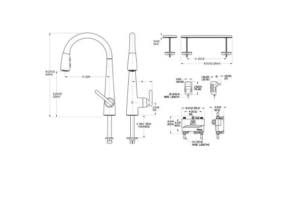 Polished Chrome Lita GT529-ELC 1-Handle Electronic Pull-Down Kitchen ...