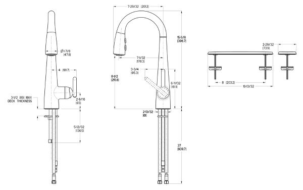 Polished Chrome Lita GT72-SMCC 1-Handle Pull-Down Bar & Prep Faucet ...