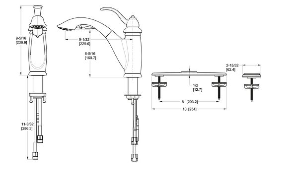 Tuscan Bronze Marielle LG532-7YY 1-Handle Pull-Out Kitchen Faucet ...