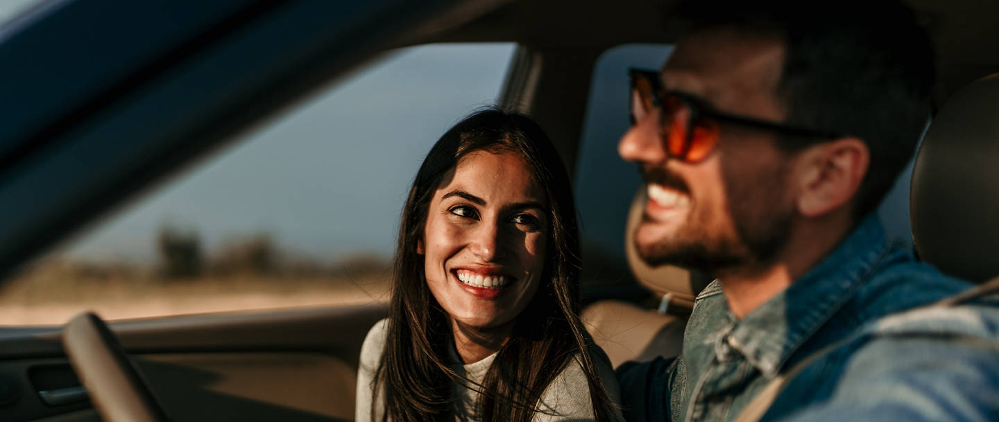 Shot of a young couple going a road trip together