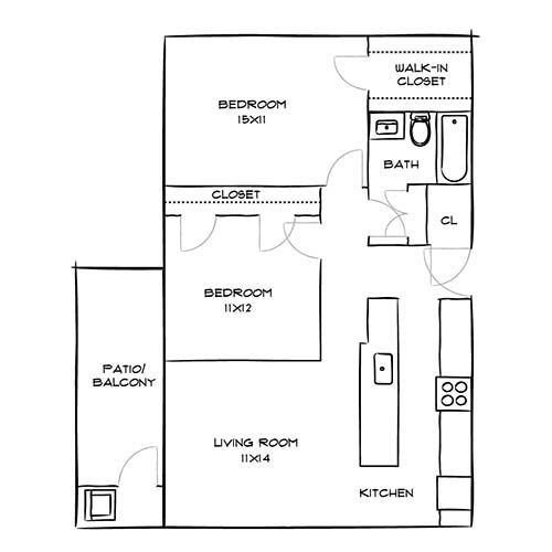 707 Leahy Apartments - Redwood City, CA - Juniper Floor PLan