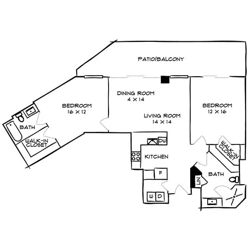 Flamingo Point - City Villas 2B Floor Plan Diagram