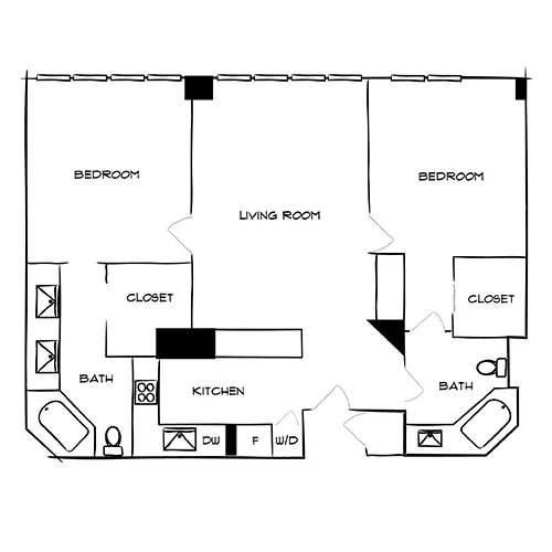 Flamingo South Beach | Bay Villas 2F Vintage