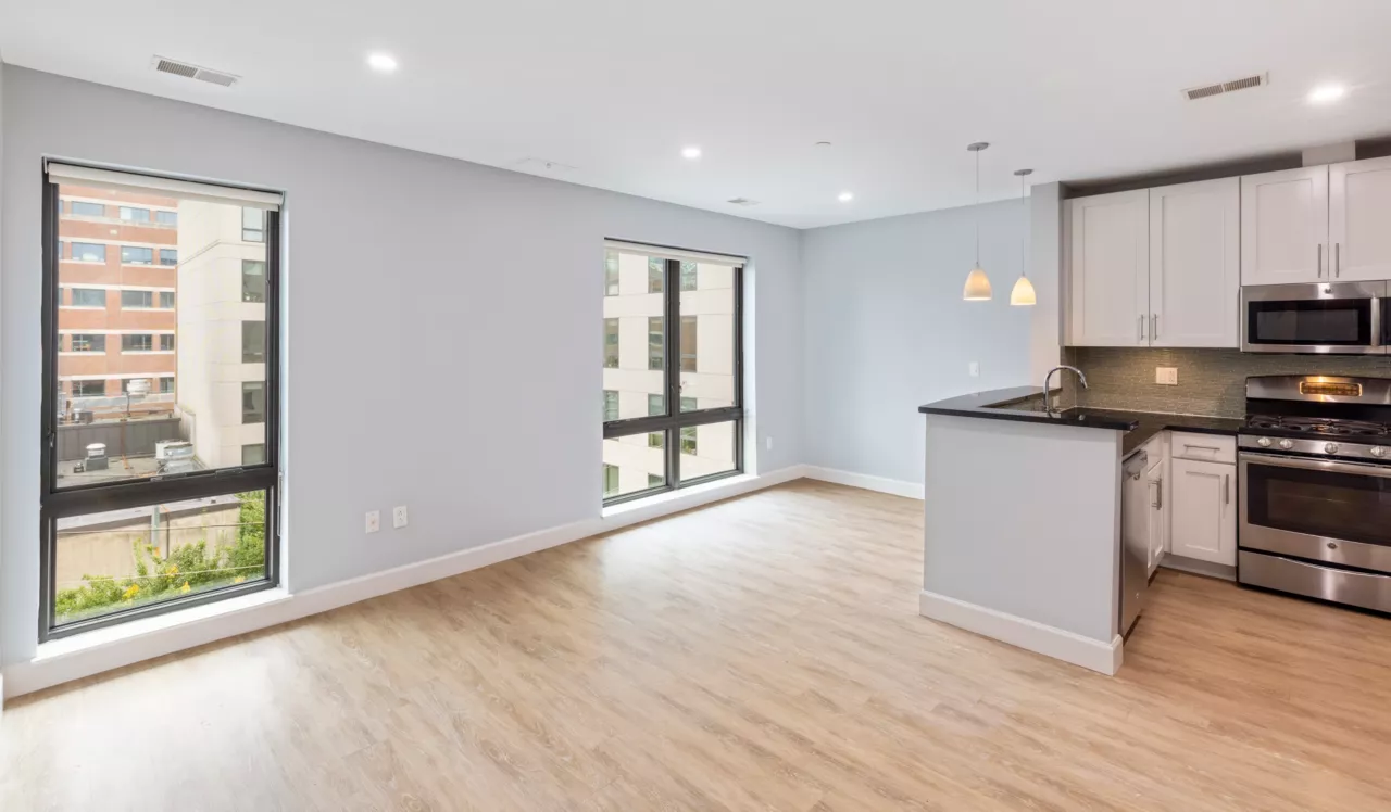 Axiom - Cambridge, MA - Kitchen and Living Room