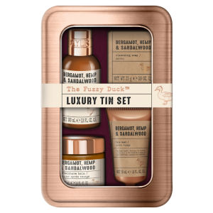 The Fuzzy Duck Bergamot, Hemp & Sandalwood Men's Luxury Grooming Tin Gift Set