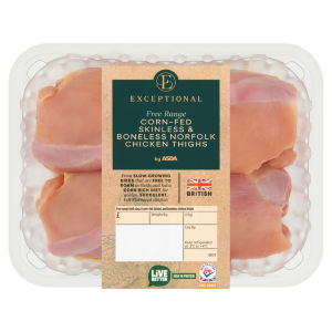 Free Range Corn-Fed Skinless & Boneless Norfolk Chicken Thighs (Typically 0.36KG)
