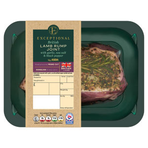 British Lamb Rump Joint with Garlic, Sea Salt & Black Pepper (Typically 0.375KG)