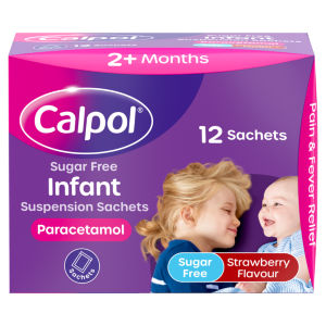 Calpol 6+ Years Sugar Free Strawberry Paracetamol Sachets 12 x 5ml