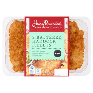 Harry Ramsdens 2 Jumbo Battered Atlantic Cod Fillets 500g