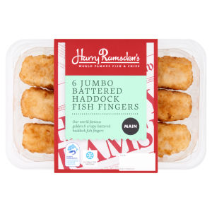 Harry Ramsdens 6 Jumbo Battered Cod Fillet Fish Fingers 500g