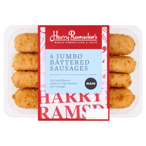 Harry Ramsden's 4 Jumbo Battered Sausages 528g