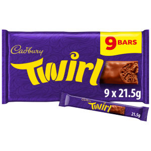 Cadbury Twirl Chocolate Bar 9 Pack Multipack 193.5g