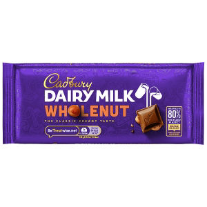Cadbury Dairy Milk Wholenut Chocolate Bar 120g