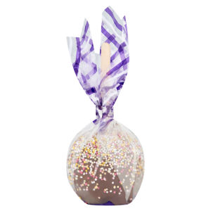 Chocolate Flavour Coated Apple with Sugar Strand Sprinkles