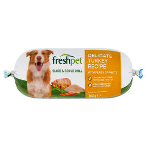 Delicate Turkey with Peas & Carrots Fresh Dog Food Roll 700g