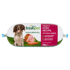 Tasty Pork Recipe with Peas & Carrots  Fresh Dog Food Roll 700g