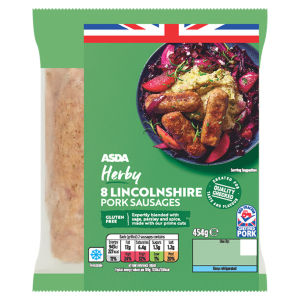 8 Herby Lincolnshire Pork Sausages 454g