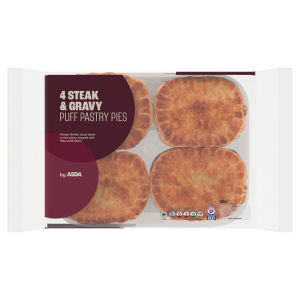 4 Steak & Gravy Puff Pastry Pies 600g