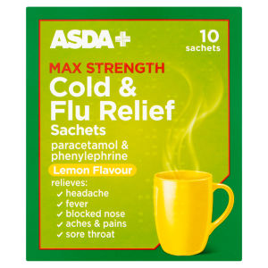 Max Strength Cold & Flu Relief Sachets Lemon Flavour 10 Sachets