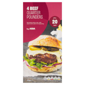Slimming World 4 Beef Quarter Pounders 454g
