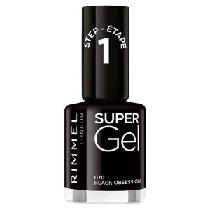 Rimmel Super Gel Nail Polish - Blackest Black 12ml