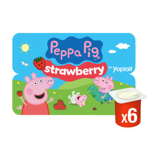 Peppa Pig Kids Strawberry Yoghurt Pots 6 x 45g