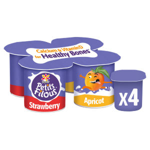 Petits Filous Strawberry & Apricot Kids Yoghurt Big Pots 4x85g
