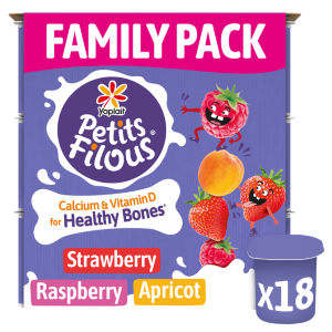 Petits Filous Strawberry Raspberry & Apricot Kids Yoghurt Pots Multipack 18x47g
