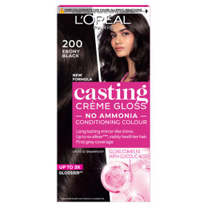 Casting 200 Ebony Black: No Ammonia, glossy, 3x glossier, 4x silkier, healthier hair colour.