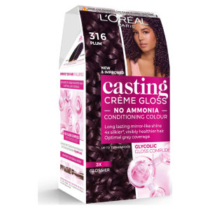 Casting 316 Prune: No Ammonia, glossy, 3x glossier, 4x silkier, visibly healthier hair colour.
