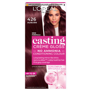 Casting 426 Auburn: No Ammonia, glossy, lasts 32 washes, 3x glossier, 4x silkier, healthier hair.
