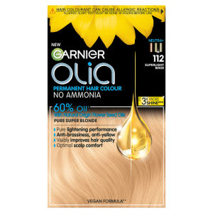 Olia 112 Super Light Beige Blond: No Ammonia Permanent Dye, for ultra-luminous shine.