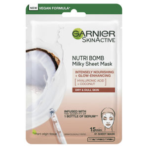 Nutri Bomb Milky Face Sheet Mask Coconut and Hyaluronic Acid for Hydrated Glowing Skin 28g