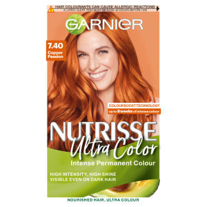 Nutrisse Ultra Color Vegan Dye, 7.40 Copper Passion: Vibrant, fiery hue, no ammonia.