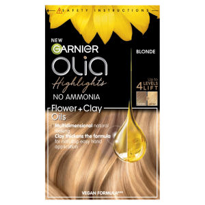 Olia Blonde Highlights: 4 Levels Lift, No Ammonia, Soft Hair, for multidimensional natural results.