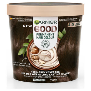 Garnier Good Permanent No Amonia & Shea Butter Formula 100% Grey Coverage 4.0 Cacao Brown Hair Dye
