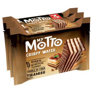 2 Crispy Wafers with Tiramisu Flavour Cream